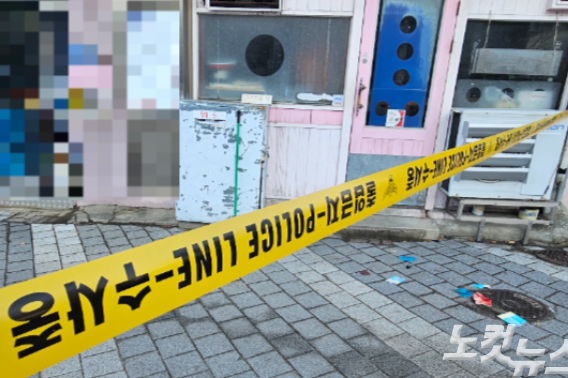 원주 살인사건 범행 현장 모습. 구본호 기자