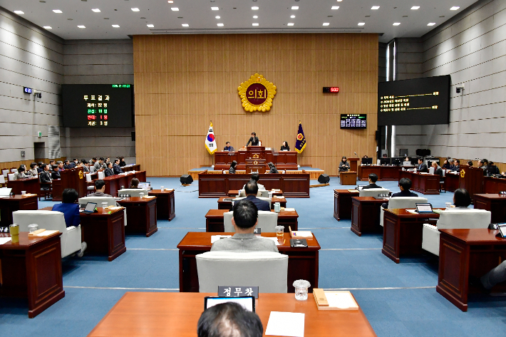 광주광역시의회는 12일 제338회 제2차 정례회 제4차 본회의를 열었다. 광주시의회 제공