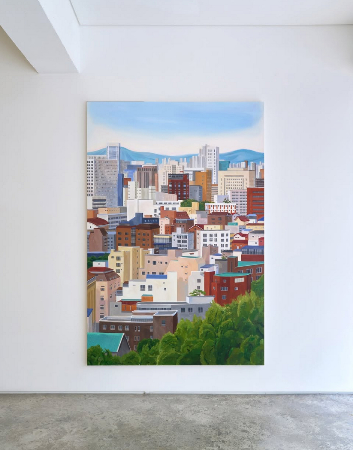 이슬아, 'Seoul(서울)', Acrylic on canvas, 193.9x130.3cm(2025). 김리아갤러리 제공