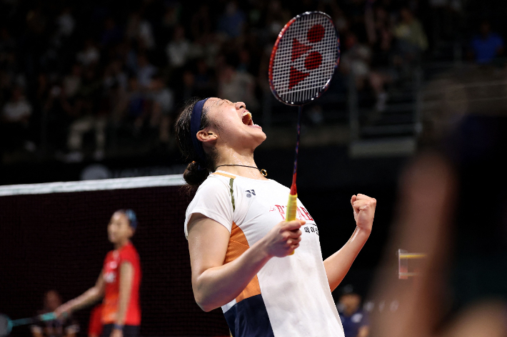 안세영의 포효. 연합뉴스