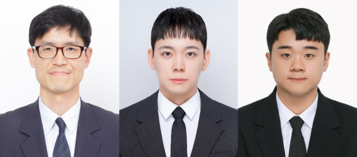 (왼쪽부터)박영빈 교수, 이성환 박사(제1저자), 김재진 연구원(제1저자). UNIST 제공