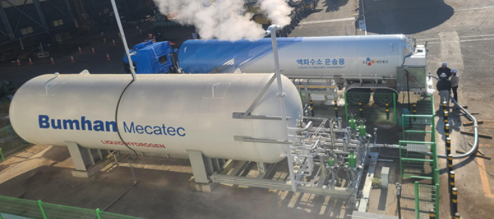 액화수소 충전과 단열 성능 시험. 범한메카텍 제공