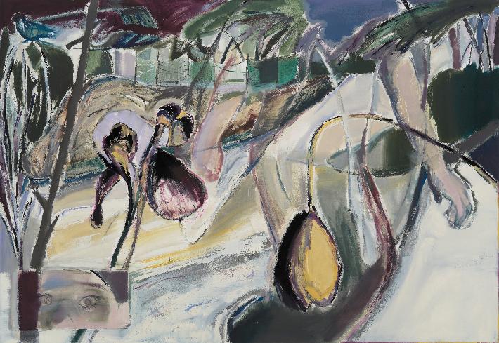 유리, '눈을 뜨는 행위의 의미', 캔버스에 유채, 112.1x162.2cm(2025). 학고재갤러리 제공