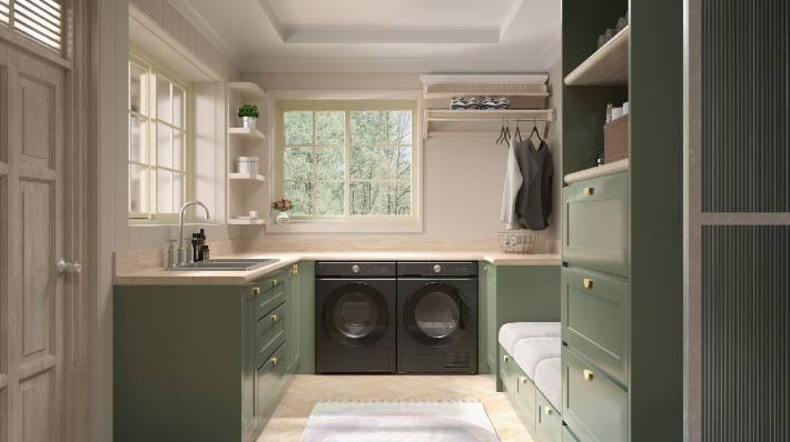 삼성전자 고효율 세탁기와 건조기 라이프스타일 이미지. 삼성전자 제공