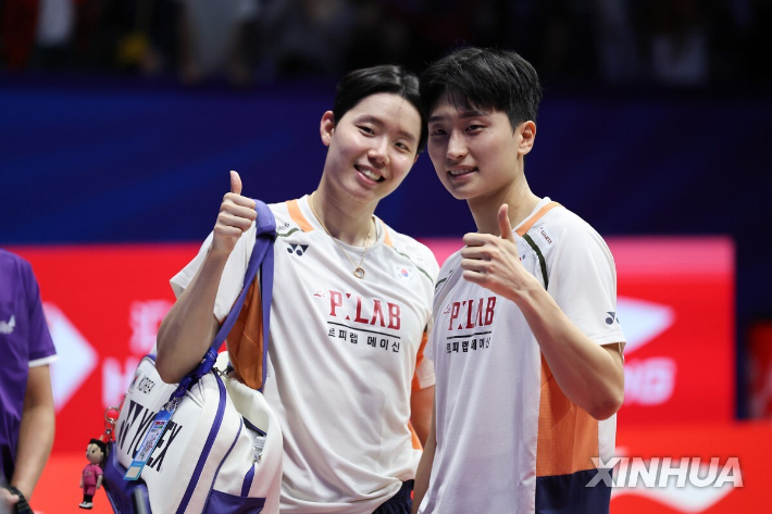 배드민턴 남자 복식 세계 랭킹 1위 서승재(왼쪽)-김원호. 연합뉴스 
