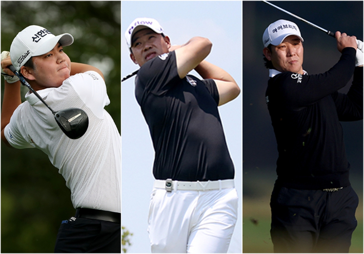 장유빈(왼쪽부터), 장승보, 김봉섭. KPGA 제공