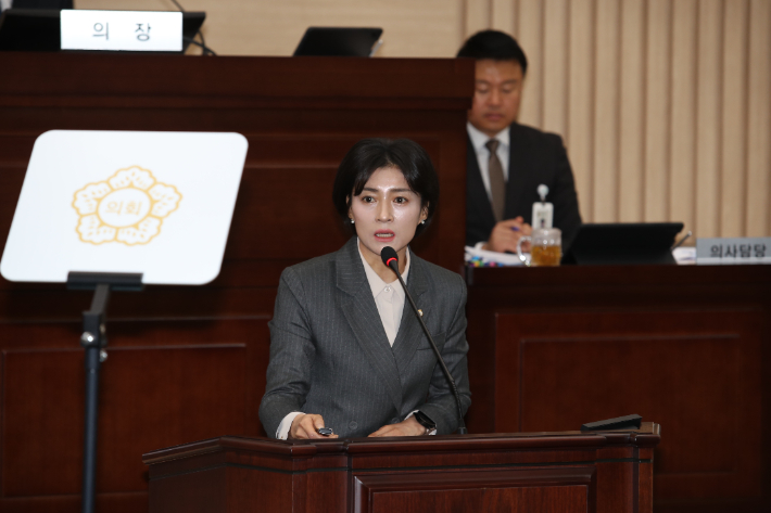 익산시의회 오임선 의원이 18일 5분발언을 하고 있다. 익산시의회 제공