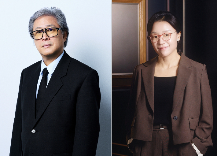 영화 '어쩔수가없다' 박찬욱 감독과 '세계의 주인' 윤가은 감독. CJ ENM, ㈜바른손이앤에이 제공