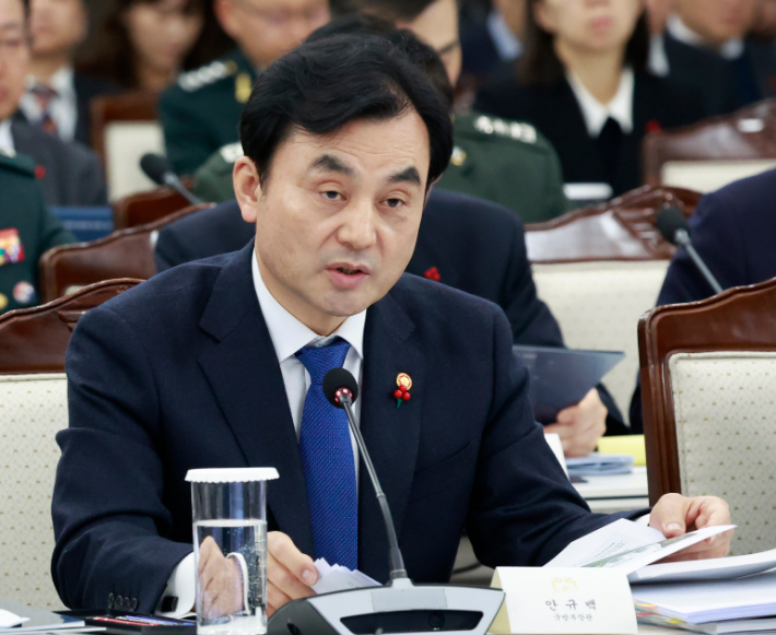 발언하는 안규백 국방부 장관. 연합뉴스