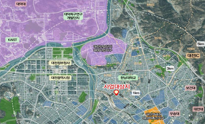 오정동 도시재생사업 국가시범지구 위치도. 대전시 제공