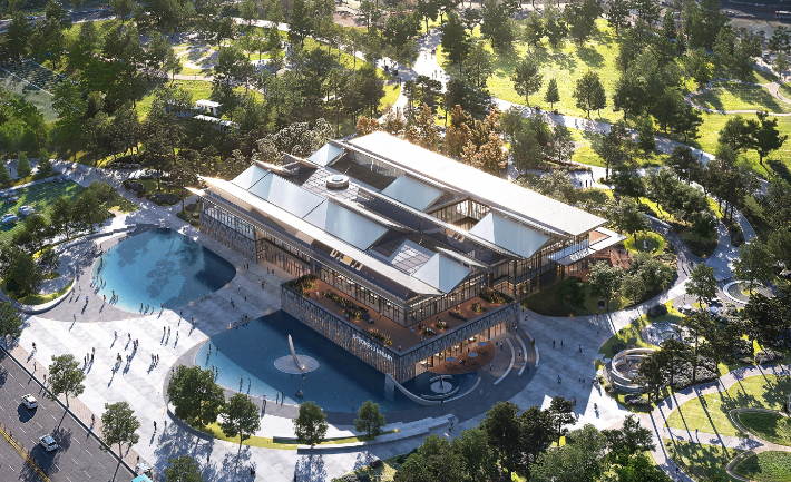 경주시 복합문화도서관(가칭) 건립 국제설계공모 당선작 '경주서화'. 경주시 제공