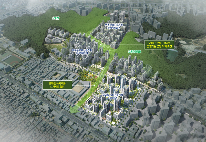 미아동 130 일대 및 미아동 258·번동 148 일대 신속통합기획 통합 조감도. 서울시 제공