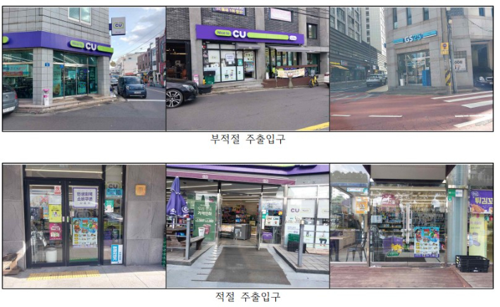 제주시 지역 일부 편의점 주출입구. 제주장애인자립생활센터 제공