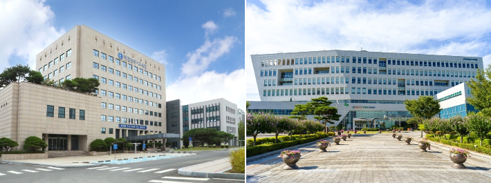 대전교육청(왼쪽)과 충남교육청 전경. 대전·충남교육청 제공