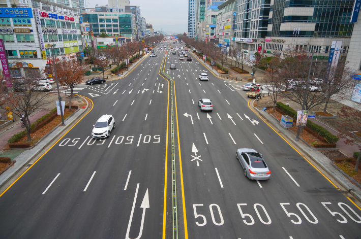 광주시가 도시철도 2호선 1단계 공사로 통제됐던 도로를 개방했다. 광주광역시 제공