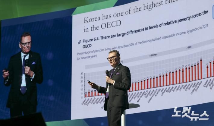 발표하는 제임스 로빈슨 시카도대 교수