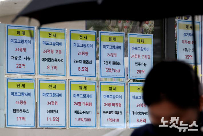 아파트 매매가격이 부착된 서울시내 한 부동산 모습. 황진환 기자