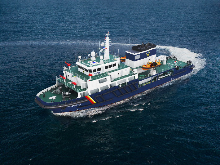 해경 1900톤급 다목적 화학방제함 조감도 HJ중공업 제공