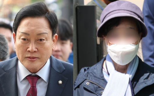 국민의힘 김선교 의원, 윤석열 전 대통령의 장모 최은순씨. 연합뉴스, 박종민 기자