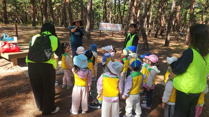 플로깅 체험활동을 통한 자원순환 교육. 강릉시 제공