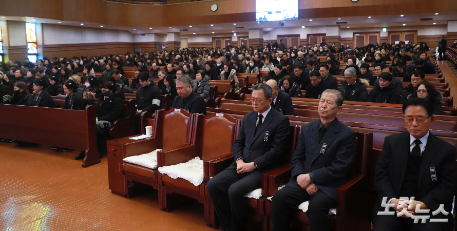 故 손성현 원로목사의 발인예식이 교회장으로 진행됐다. 한세민 기자