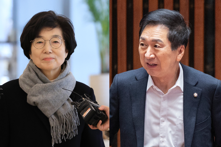 국민의힘 김기현 의원 부인 이씨와 김기현 의원. 연합뉴스