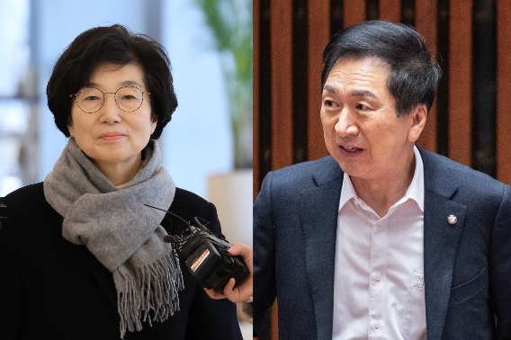 국민의힘 김기현 의원 부인 이씨와 김기현 의원. 연합뉴스