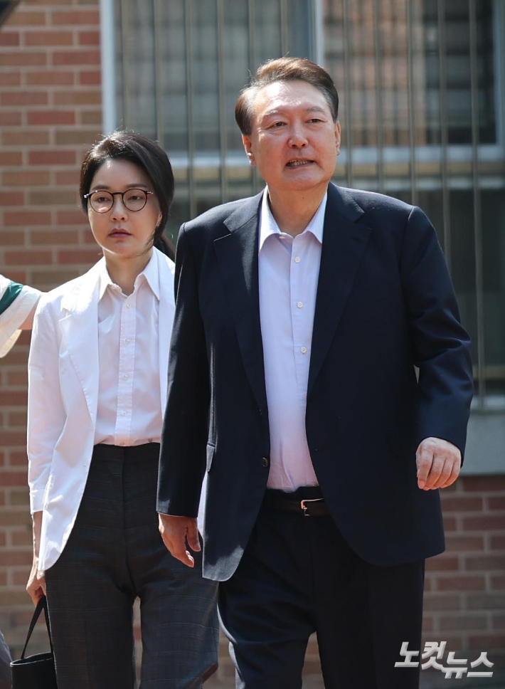 윤석열 전 대통령 부부. 박종민 기자