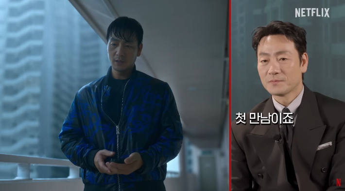 넷플릭스 영화 '대홍수'는 소행성 충돌로 발생한 대홍수로 물에 잠겨가는 아파트에서 인공지능 연구원 구안나(김다미), 그의 아들 신자인(권은성), 인공지능 연구소 인력보안팀 손희조(박해수)가 마지막 희망을 붙잡고 사투를 벌이는 이야기를 그린 작품이다. 넷플릭스 제공 