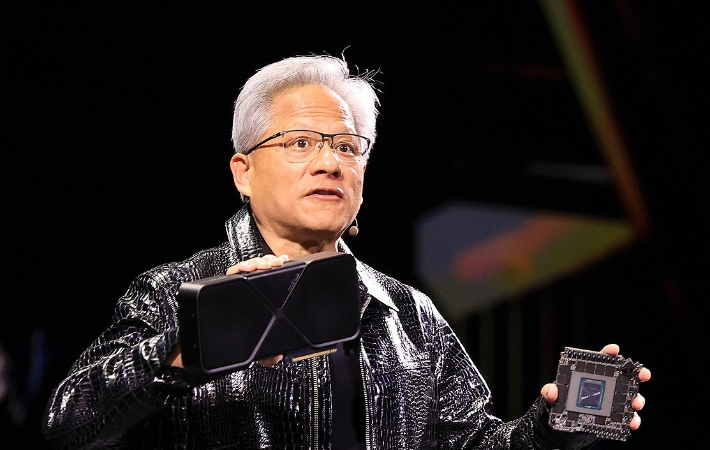 젠슨 황 엔비디아 최고경영자(CEO)가 기조연설하고 있다. 연합뉴스