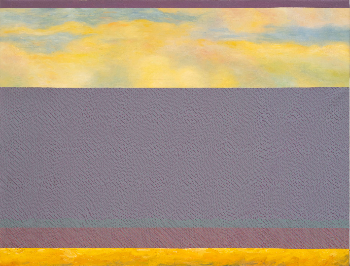 장-마리 해슬리, '무한의 선 II',  캔버스에 아크릴릭, 161×211.5cm(1978). ⓒ 장-마리 해슬리 Jean-Marie Haessle