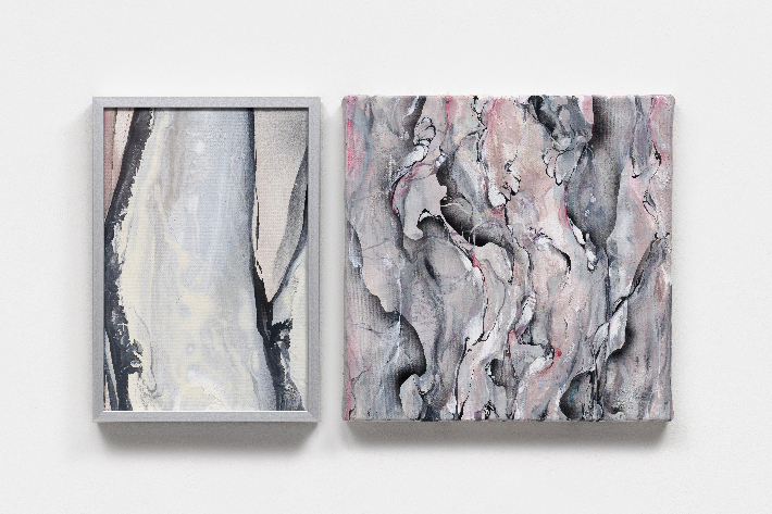 황원해, 'Sprout', acrylic on canvas, 20x14cm, acrylic on canvas, 20x20cm(2025). 김리아갤러리 제공