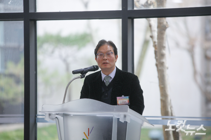 전주시기독교연합회 송시웅 대표회장이 신년 하례회에서 환영사를 전하고 있다. 최화랑 기자