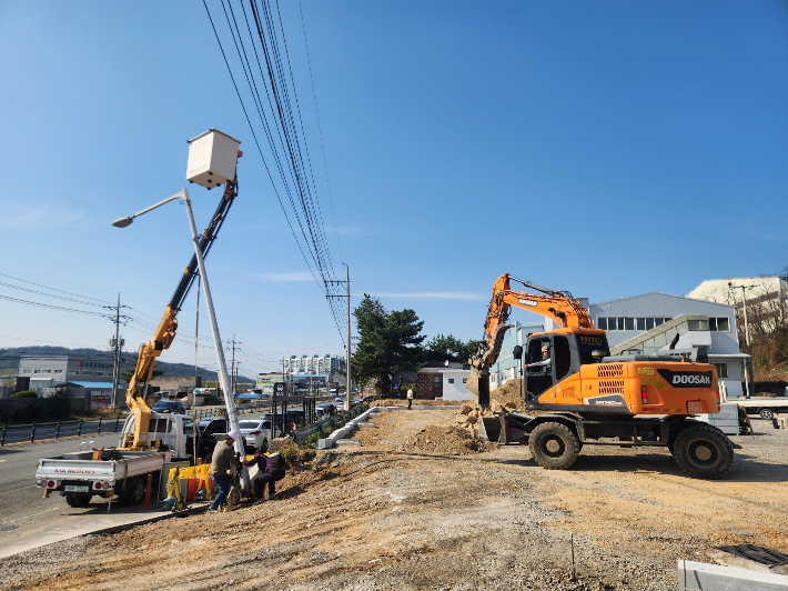 경주시가 기업 애로사항 해결을 위한 공사를 진행하고 있다. 경주시 제공
