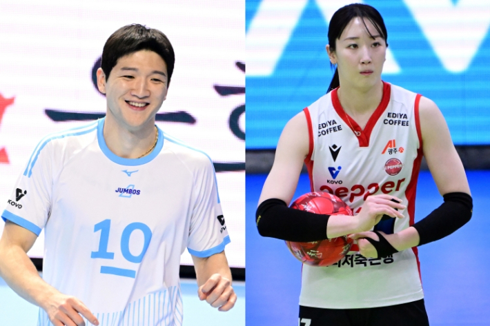 정지석, 고예림. 한국배구연맹