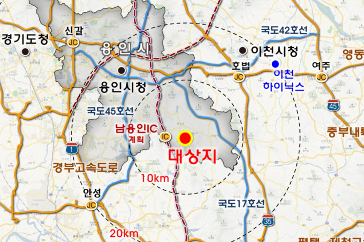 용인 반도체 클러스터 위치도. 경기 용인시 제공