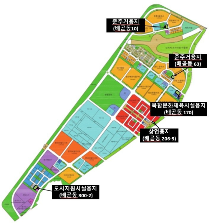 시흥 배곧신도시 매각 대상 유휴부지. 시흥시 제공