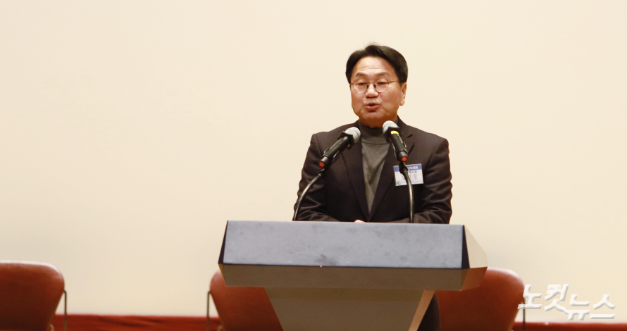 강기정 시장이 신년인사를 하고 있다. 한세민 기자