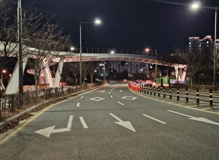 전주 만성지구와 기지제를 잇는 보행육교. 전주시 제공