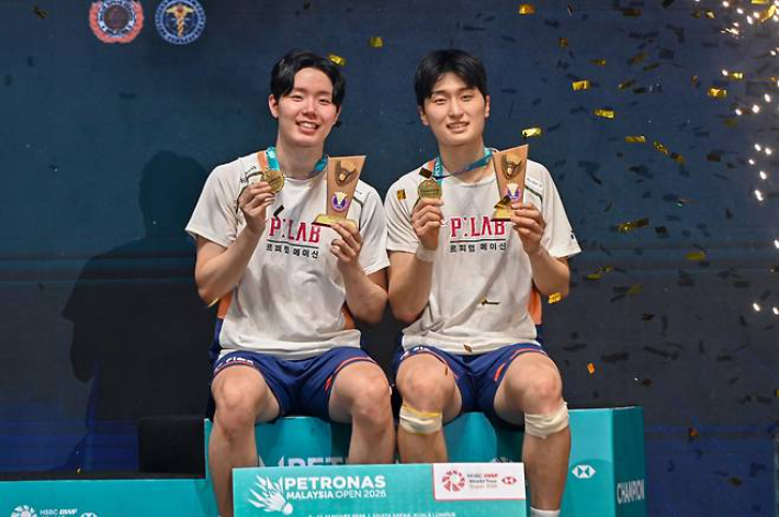 세계 배드민턴 남자 복식 최강 서승재(왼쪽)-김원호. 연합뉴스  