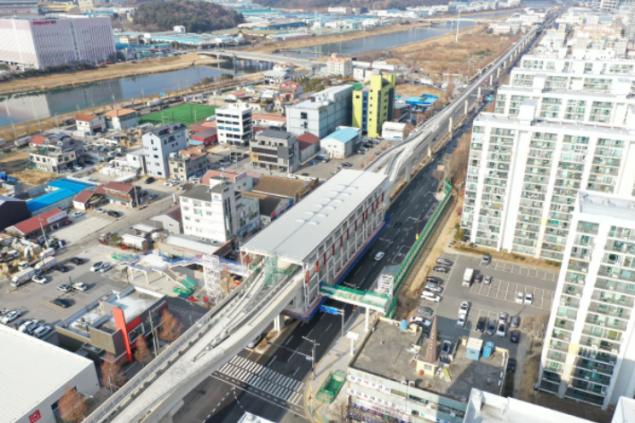 양산도시철도 구간. 양산시 제공