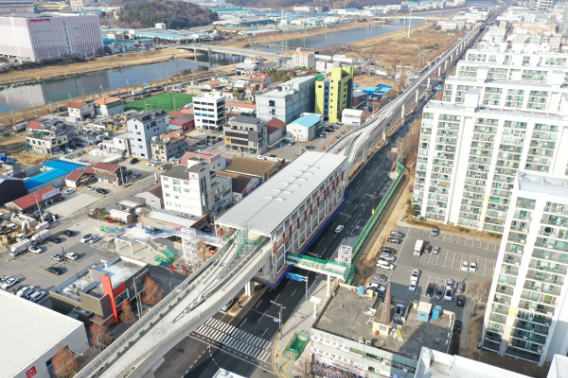 양산도시철도 구간. 양산시 제공