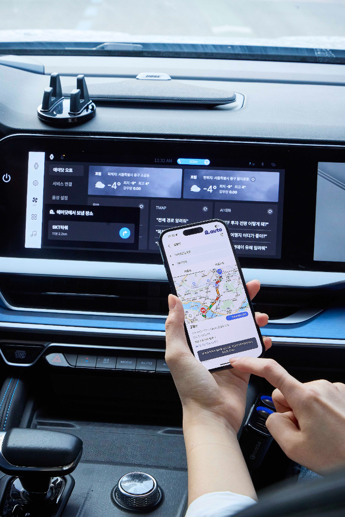 SKT, 차세대 차량용 AI 에이전트 에이닷 오토 공개. SKT 제공