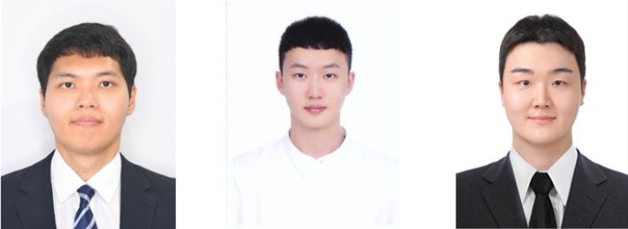 왼쪽부터 한림대 나노융합스쿨 정명남·서현석 석사과정생, 반도체·디스플레이스쿨 최재원 학부생(졸업생). 한림대 제공