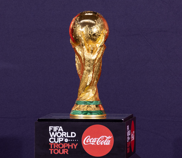 2022년 카타르 월드컵을 앞두고 그해 8월 한국을 찾은 FIFA 월드컵 트로피. 연합뉴스