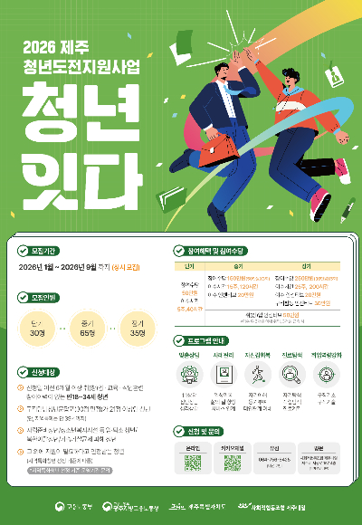 청년도전지원사업 포스터. 제주도 제공