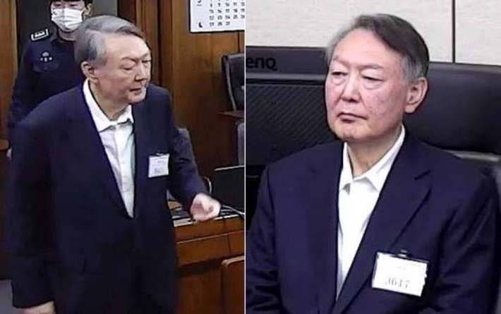 윤석열 전 대통령이 16일 서울 서초구 서울중앙지방법원에서 열린 특수공무집행방해, 범인도피교사, 직권남용 권리행사방해 혐의 등 사건에 대한 1심 선고 공판에 출석했다. 서울중앙지법 제공