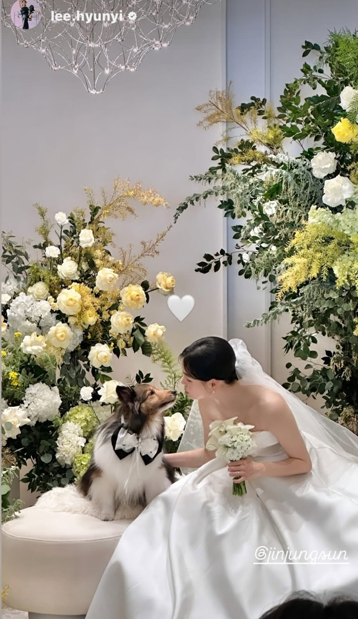 진정선이 17일 서울 강남구의 한 웨딩홀에서 동갑내기 신랑과 결혼했다. 이현이 인스타그램 스토리