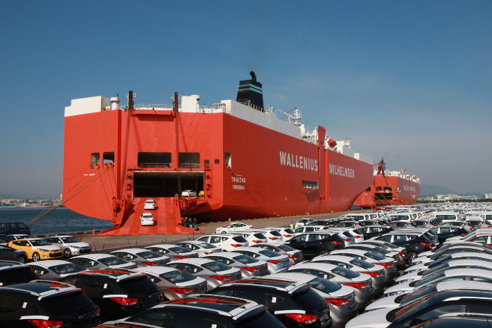 현대자동차 수출부두. 울산시 제공