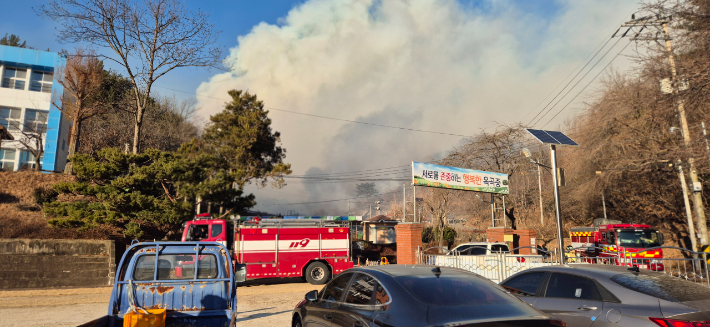 광양 옥곡면 화재. 광양소방서 제공 